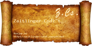 Zeitlinger Csát névjegykártya